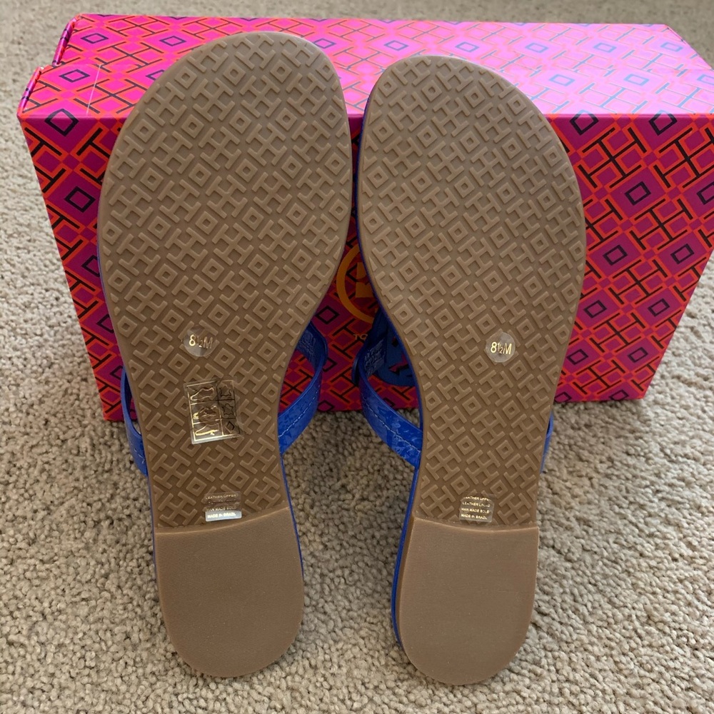 NEW 7.5 Tory Burch Miller Sandals Nautical Blue - Picture 12 of 13